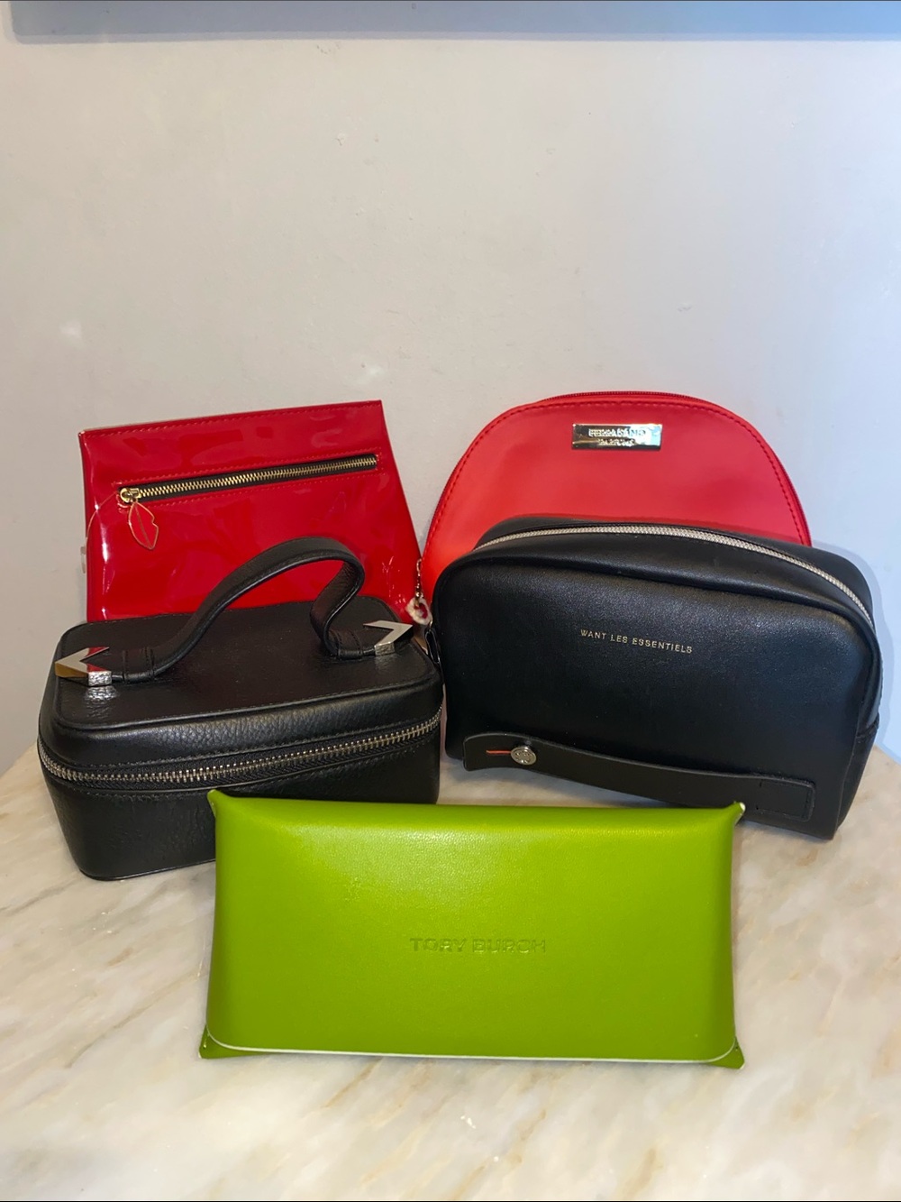 Yves Saint Laurent Ferragamo Mackage Want Les Essentiels & Tory Burch Travel Lot